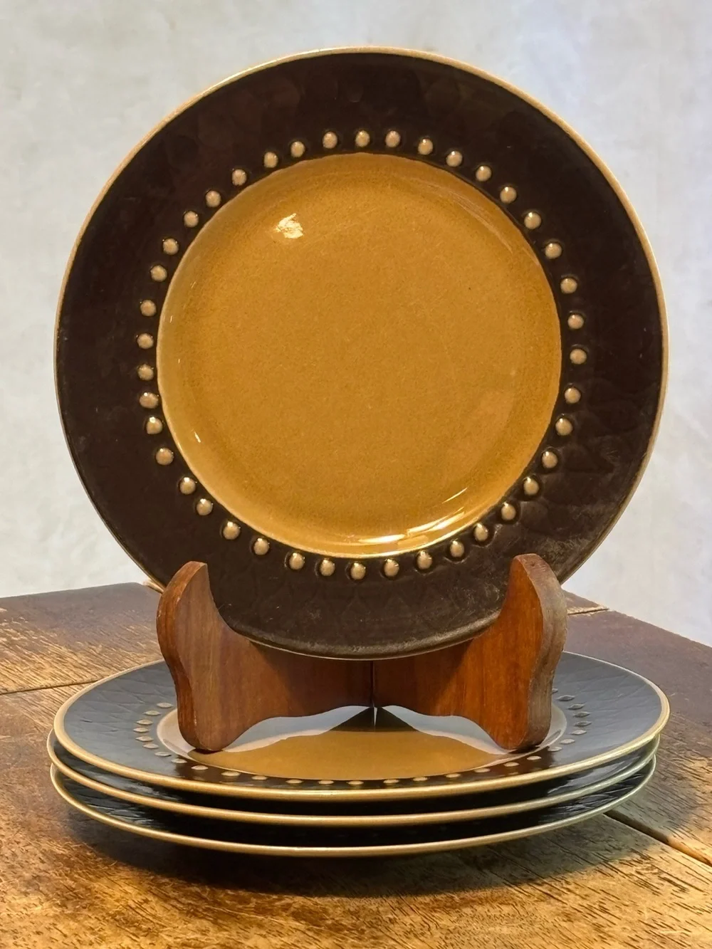 Vintage Franciscan DISCOVERY TAHITI Ceramic Plates, Set Of 4, 6.25”